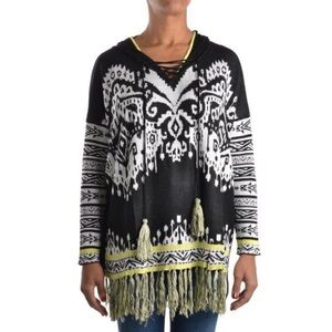 Hale Bob Pullover Tassel Hoodie Size 4